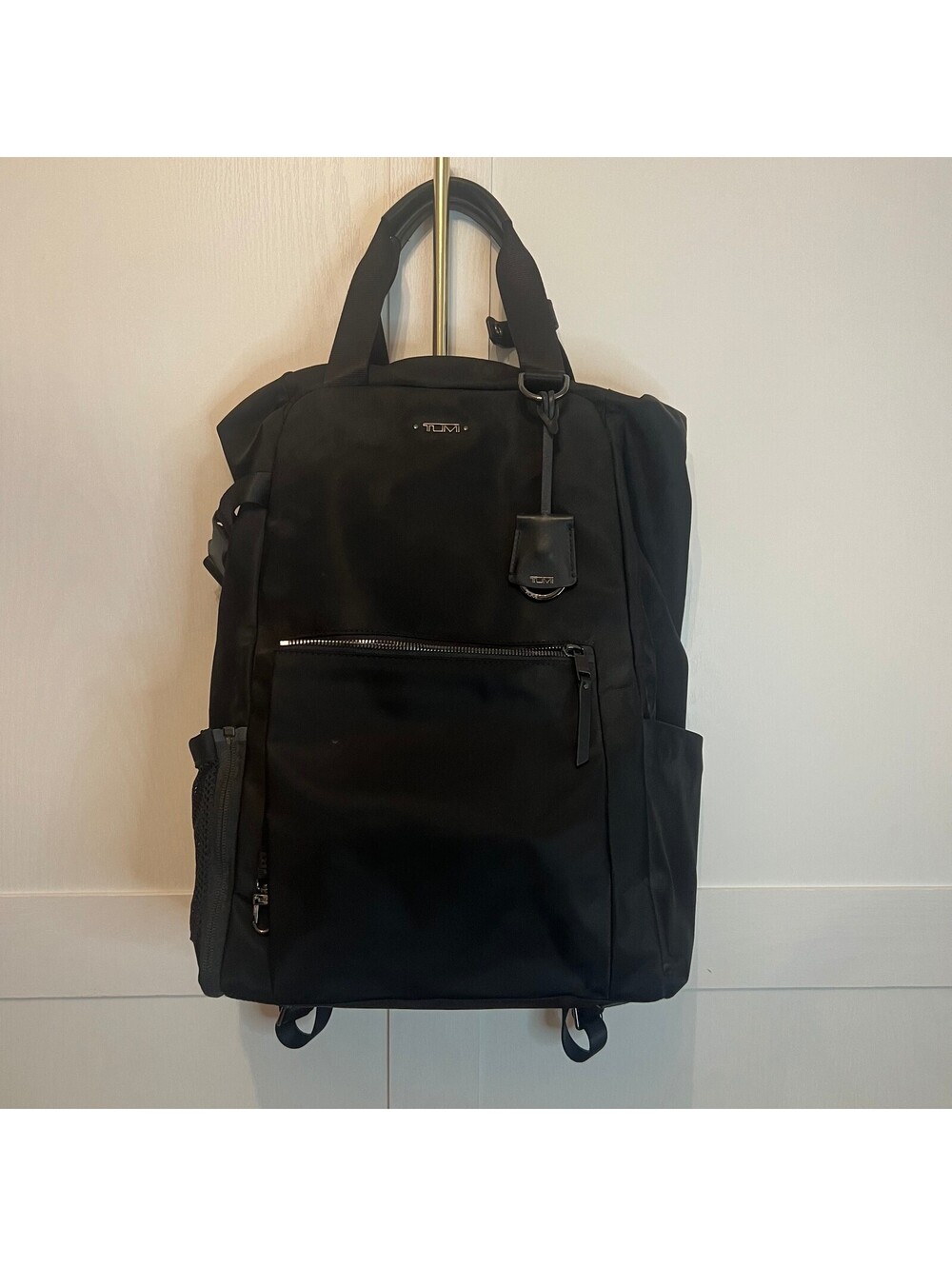TUMI Voyageur Fern Drawstring Backpack Black Nylon Laptop Travel Bag 142361